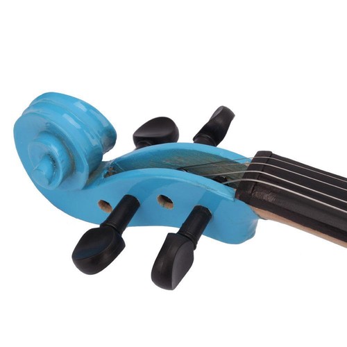 New 4/4 Concert Student Acoustic Violin Fiddle with Case Bow Bridge Rosin Blue - Picture 8 of 11