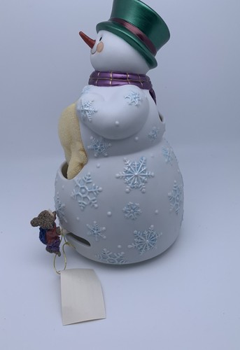 Traditions musikalische Schneemann Maus Familie Figur spielt Frosty der Schneemann mit Box - Bild 7 von 12