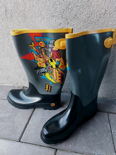 Vintage MTV Rain Boots Colorful MTV Brand Promotion Boots Size 41 - Picture 12 of 12