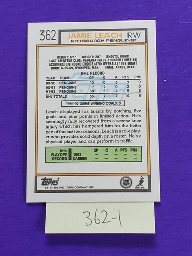 1992-93 TOPPS HOCKEY TRADING CARDS 261-390 YOU PICK 50% OFF 2+ - Picture 313 of 415