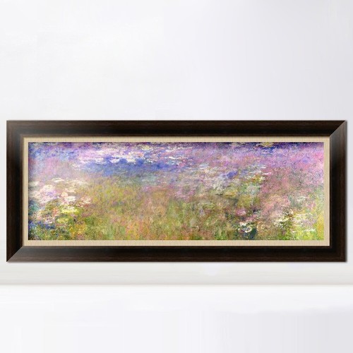 Gerahmtes Leinwandbild Seerose #34 von Claude Monet Wandbild Dekor 16"x36" - Bild 1 von 5
