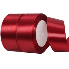 1 1/2 Inch Wine Red Satin Ribbon50 Yards Wine Red Ribbon Solid Fabric Ribbon ...
