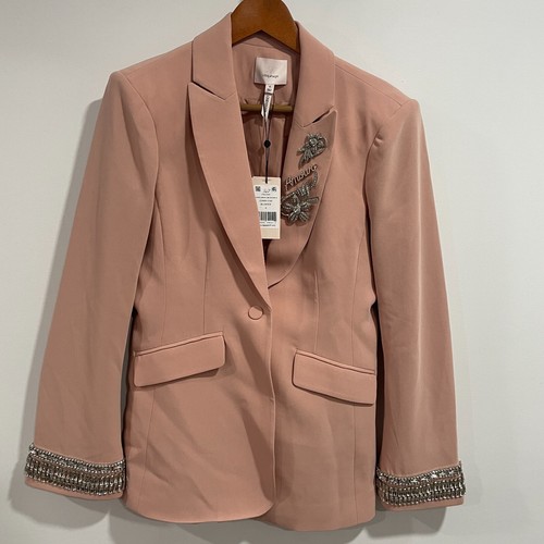 Cinq a Sept Cheyenne Blazer Womens 6 Blusher Embellished Stacked Jewelry Lined - Bild 12 von 22