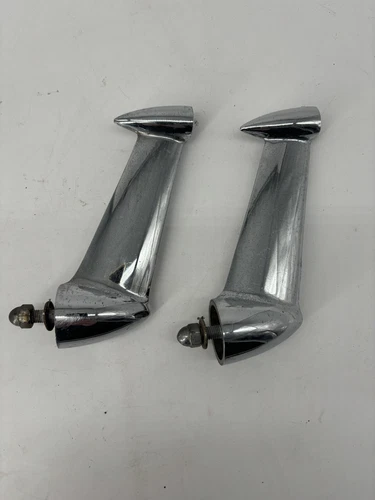 1953-56 Ford F100 Chrome Mirror Stanchions Stem Mount Bullet OEM Cast Aluminum