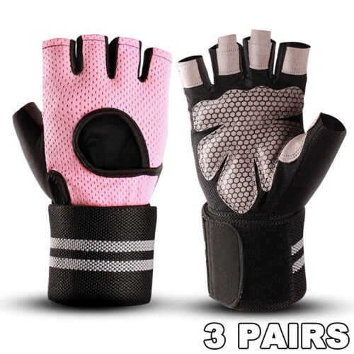 Weight Lifting Gloves with Wrist Wrap Workout Fitness Building Training Sports - Picture 25 of 29