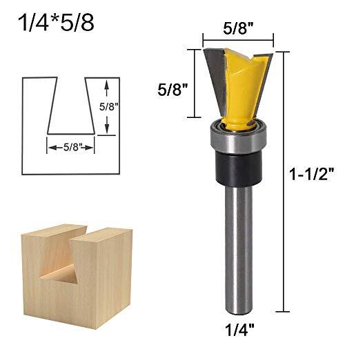2 Stück Schwalbenschwanz Router Bits 1/4 Zoll Schaft Schwalbenschwanz Gelenk Bit Lager Holzbearbeitung - Bild 5 von 5
