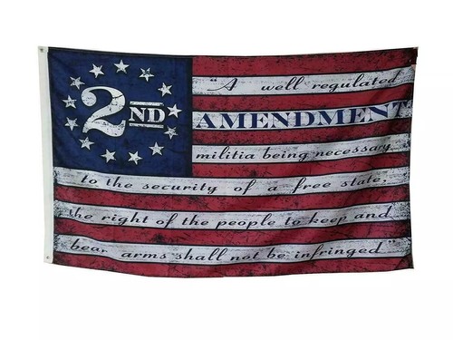 2nd Amendment 1791 Eagle Rifle Arrows Patriotic Flag 3x5 w/ Grommets New!! - Picture 2 of 2
