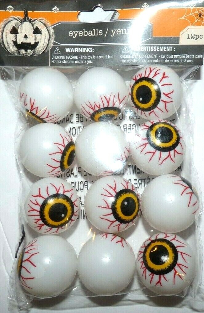 Scary Halloween Decoration Prop Plastic Ping Pong Eyeballs ~ 12