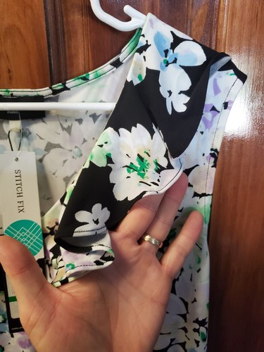 Top senza maniche Karl Lagerfeld Paris donna taglia large stampa floreale senza maniche NUOVO - Foto 8 di 10