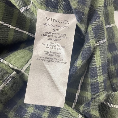 Vince Herrenhemd Classic Fit Größe Small grün kariert - Bild 3 von 4