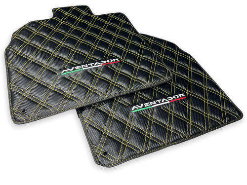 Fußmatten Für LAMBORGHINI AVENTADOR 2011-2022 Kohlefaser-Leder Carbon AutoWin - Bild 4 von 11