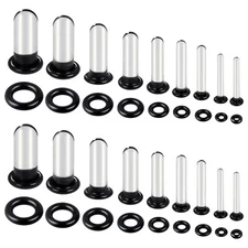 14-18Pcs Glass Ear Stretching Kit 1.6-7mm/7.5-12mm Plugs for Ears Gauges with...