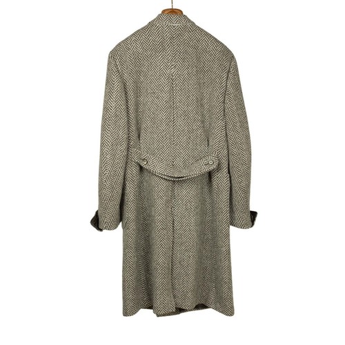 Brown Men Long Overcoat Wool Blend Coat Regular Fit Tweed Double Breasted Custom - Picture 7 of 20