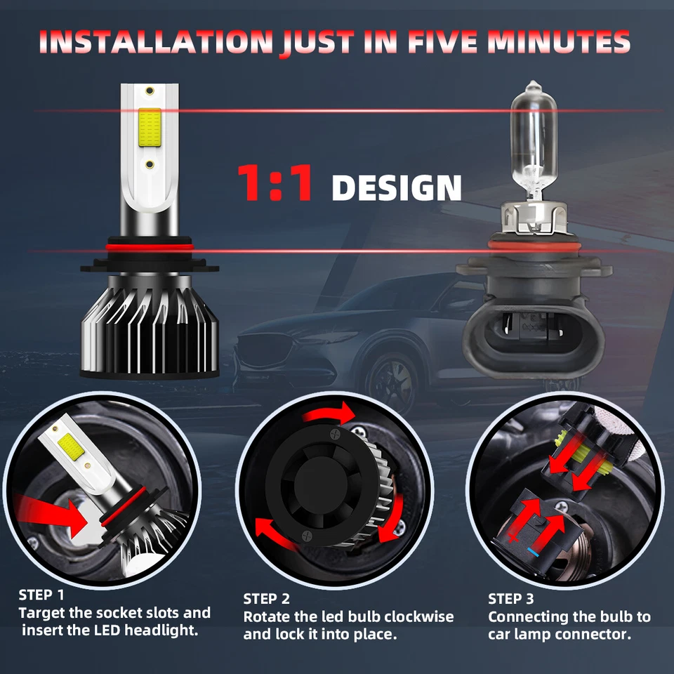 6X 9005 H11 Kit de faros LED H11 bombillas antiniebla para Honda CR-V CRV 2015-2019 6000k Foto 4 de 4