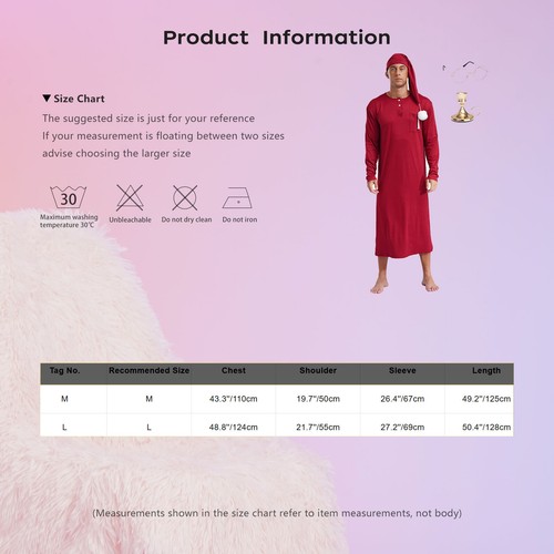 Herren Morgenmantel Homewear Nachtwäsche Nachthemd Loungewear Party Outfit Urlaub Brille - Bild 8 von 63