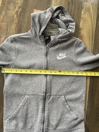 NIKE Full Zipper Sportswear Thumb Hole Jacket Grey Hoodie Size Large - Picture 10 of 13