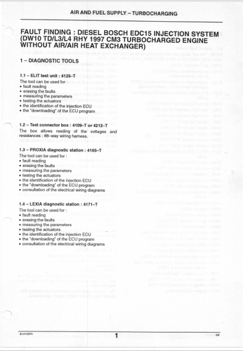 Citroen Xsara Diagnosis Service Manual Bosch EDC15 Diesel Injection 1999 Reprint - Picture 3 of 9