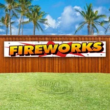 FIREWORKS Advertising Vinyl Banner Flag Sign LARGE HUGE XXL SIZES FOURTH OF JULY