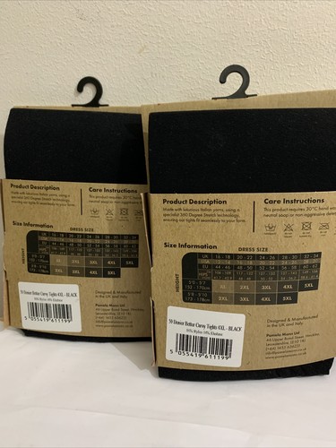 PAMELA MANN 50 DENIER BETTER KURVIGE STRUMPFHOSEN 2 X 4XL - SCHWARZ BRANDNEU - Bild 5 von 6