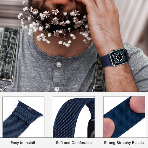 Adjustable Nylon Sport Band Strap for Apple Watch 10 9 8 7 6 SE 41/42/45/46/49mm - Picture 8 of 28