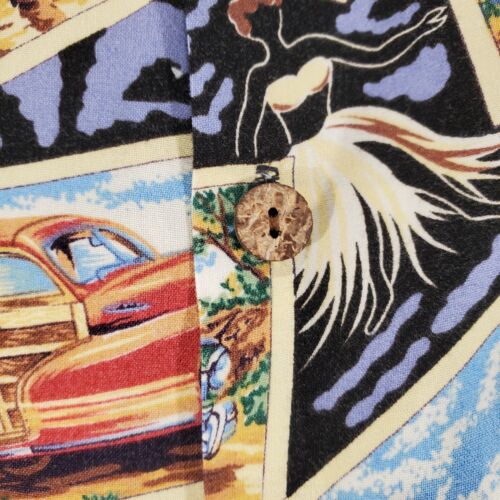 Joe Kealoha's Vintage Hawaiihemd XL Scenic Postcards Woody Car Surfing - Bild 3 von 9