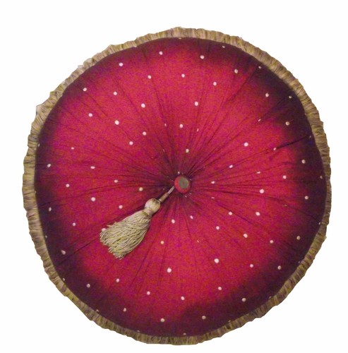 Red & Gold Double Sided Luxury Round Cushion For Bedroom Or Lounge Red & Gold Double Sided Luxury Round Cushion For Bedroom Or Lounge