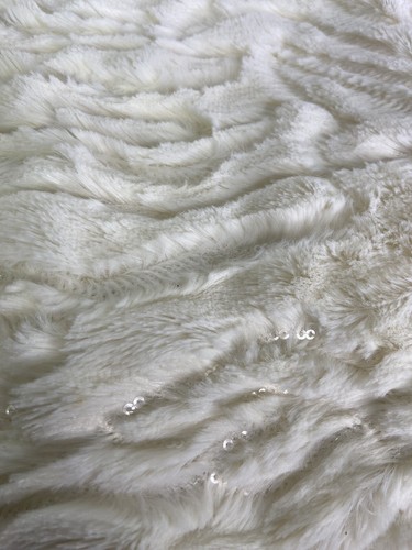 Pitter Patter Off White Sequins Furry Shiny Baby Blanket Lovey Chic - Picture 2 of 9