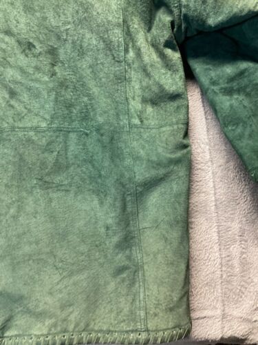 G-III Mens Green Leather Long Sleeve Hooded Button Front Jacket Size Medium - Picture 10 of 18