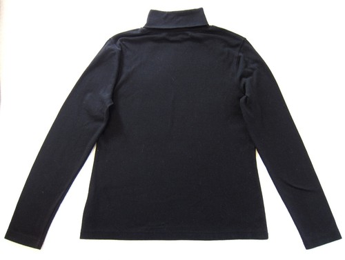 Croft & Barrow Women's Long Sleeve Turtleneck Shirt Size S Black 100% Cotton - Picture 3 of 3