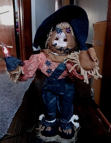 20” Vtg Halloween Motionette Light 1970 Rare Scarecrow Horror Unique Works Rare - Picture 10 of 21
