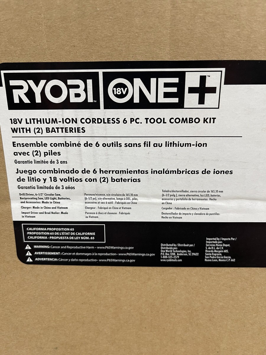Ryobi 6 2024 pc combo set