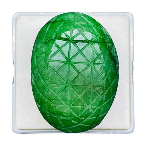 235,40 Cts Smeraldo Intagliato Naturale Splendido Verde Enorme Pendente Misura Gemma - Foto 10 di 10