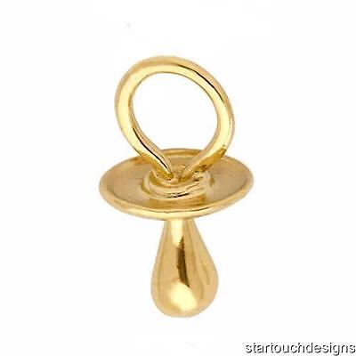 Gold Baby Pacifier Charm Pendant