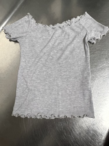 Brandy Melville Cropped Short Sleeve Ribbed Top - Size Juniors 16 - VGUC - Picture 2 of 5