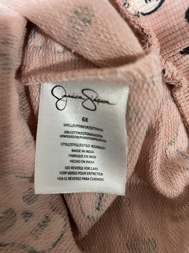 NWT Jessica Simpson Girl Long Sleeve Sweatshirt & Joggers Set Size 6X Pink Skull - Picture 11 of 12