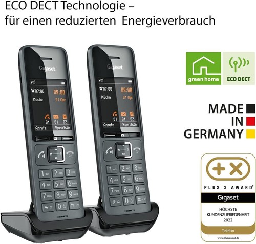 Gigaset Comfort 520HX Duo 2 DECT-Mobilteile Ladeschale Elegantes Schnurloses Tel - Zdjęcie 5 z 7