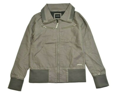 Nixon SATISFACTION JACKET Grey Vintage Zip Up Bomber Nixon SATISFACTION JACKET Grey Vintage Zip Up Bomber