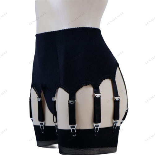 Allacki Retro Garter 10 Straps Suspender Belt with Metal Claws Nightwear (S~3XL) - Picture 8 of 35