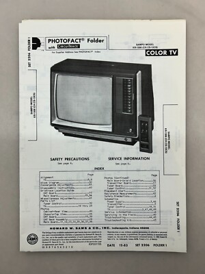 Sampo KR-1306 Service Manual Sams Photofact Free Shipping