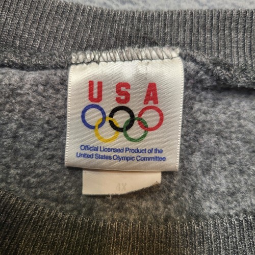 Vintage USA Olympics Sweatshirt Womens 4X Gray Pullover Sweatshirt Long Sleeve - Picture 3 of 9