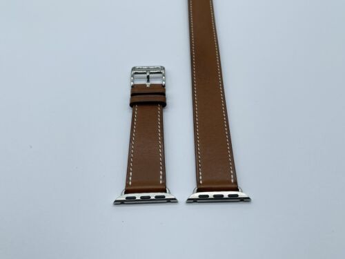 Genuine Apple Watch Hermes FAUVE Double Tour Leather Band 42mm 41mm 40mm - Picture 15 of 19