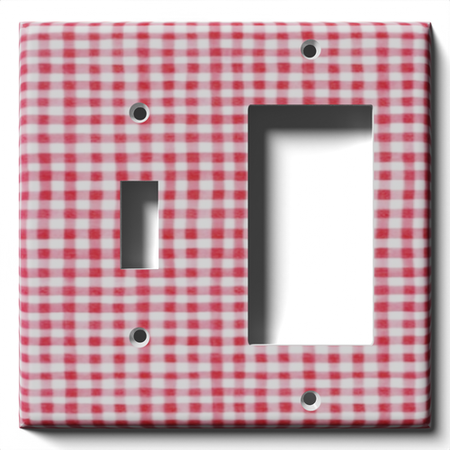 SnazzySwitch Red Gingham Coperchio piastra interruttore luce decorativo - Foto 13 di 24