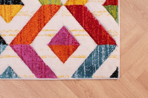 Spectra Carved Rug for Living Room Bright Multi Coloured Geometric Hallway Rugs - Picture 27 of 99