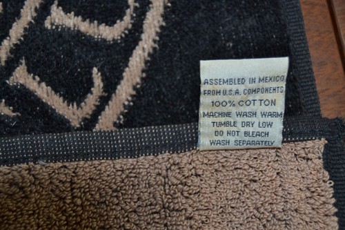Vintage GEORGETOWN COUNTRY CLUB Golf Towel TEXAS 100% Cotton Black/Tan - Picture 7 of 7