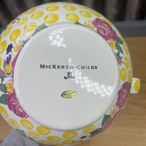 MacKenzie Childs Buttercup Enamel 3 Qt Pitcher 8.5" Floral Yellow Dots Retired - Picture 8 of 8