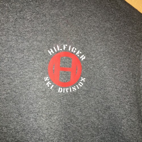 Vintage 90s Tommy Hilfiger Ski Division Size XL Grey Graphic Tee Long Sleeve - Picture 2 of 7