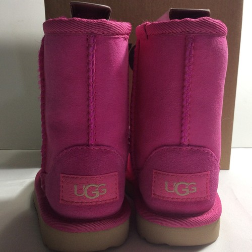 NEW KIDS GIRLS SIZE 6 MAGENTA ROSE UGG T CLASSIC II SUEDE SHEEPSKIN BOOTS 101770 - Picture 2 of 5