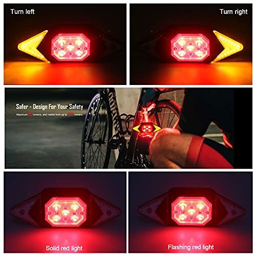 Best Bike Blinker rot blinkend Fahrrad Rücklicht mit Blinker kabellos - Bild 3 von 7