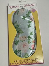 New Morning Glamour Satin Sleep Mask Floral Rose Travel, Lounge