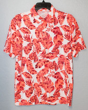 Under Armour Playoff 2.0 Golf Polo Shirt Men SMALL Tangerine Floral 1327037 142